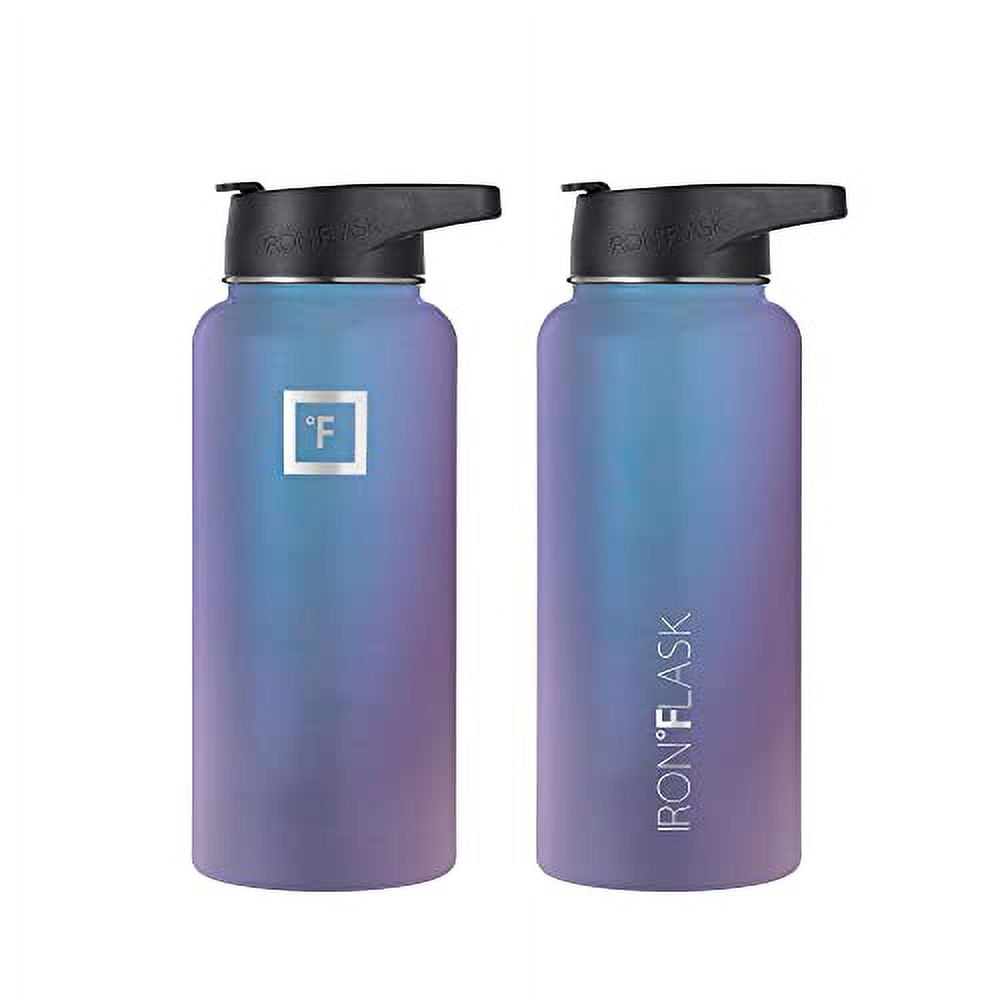 Iron Flask Sports Water Bottle - 32 Oz, 3 Lids (Straw Lid), Leak Proof, Vacuum Insulated Stainless Steel, Double Walled, Thermo Mug, Metal Canteen - Aurora