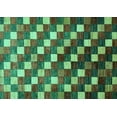 thumbnail image 1 of Ahgly Company Machine Washable Indoor Rectangle Checkered Turquoise Blue Modern Area Rugs, 5' x 7', 1 of 4