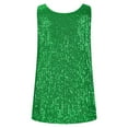 thumbnail image 5 of Womens Sequin Tank Top Sleeveless Green Sparkly Shirt Glittery Top Party Shirts Festive Tops for Women, 5 of 6