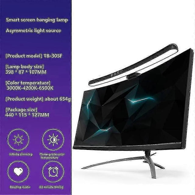 Curved Screen Monitor Hanging Lamp Light Bar Rgb Colorful Background Atmosphere Light Stepless-hy
