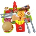 thumbnail image 1 of Play Food Set Creative Pizza Hamburger Artificial Food Set Pretend Kitchen Toy, 1 of 5