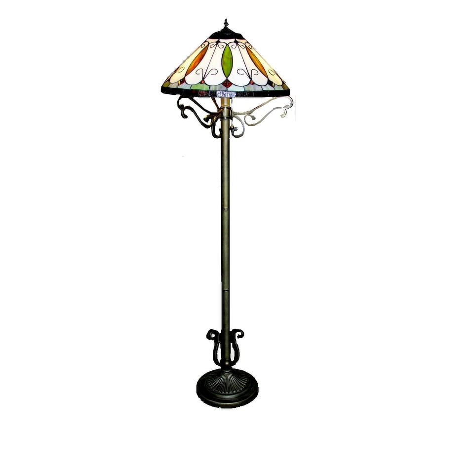 Curly 21 in. 2-Light Indoor Black Finish Floor Lamp with Light Kit