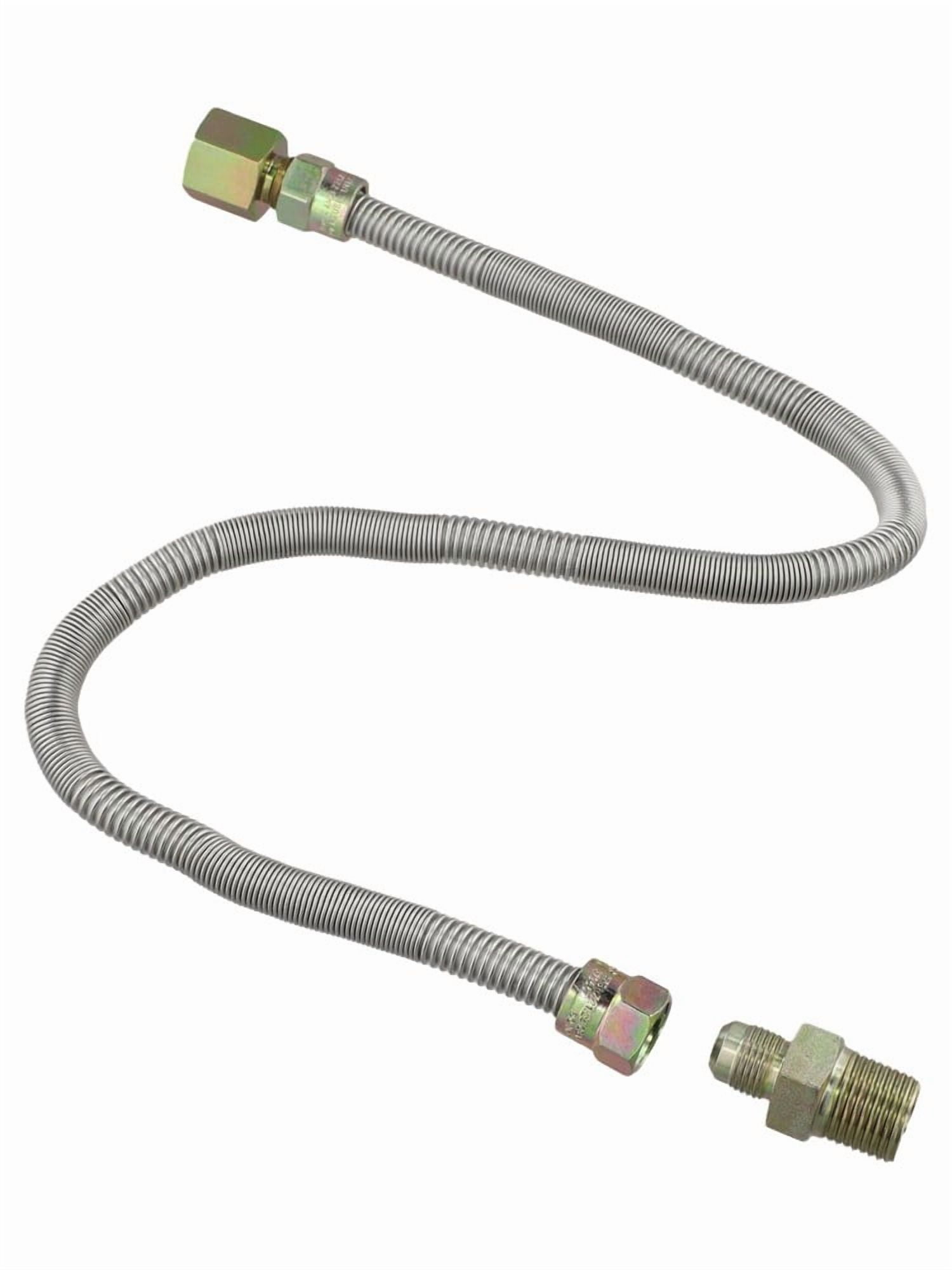 30 inch 3/8\" Whistle-Free Flexible Gas Line Kit for NGLP Fire Pits and Fireplaces Under 90K BTU