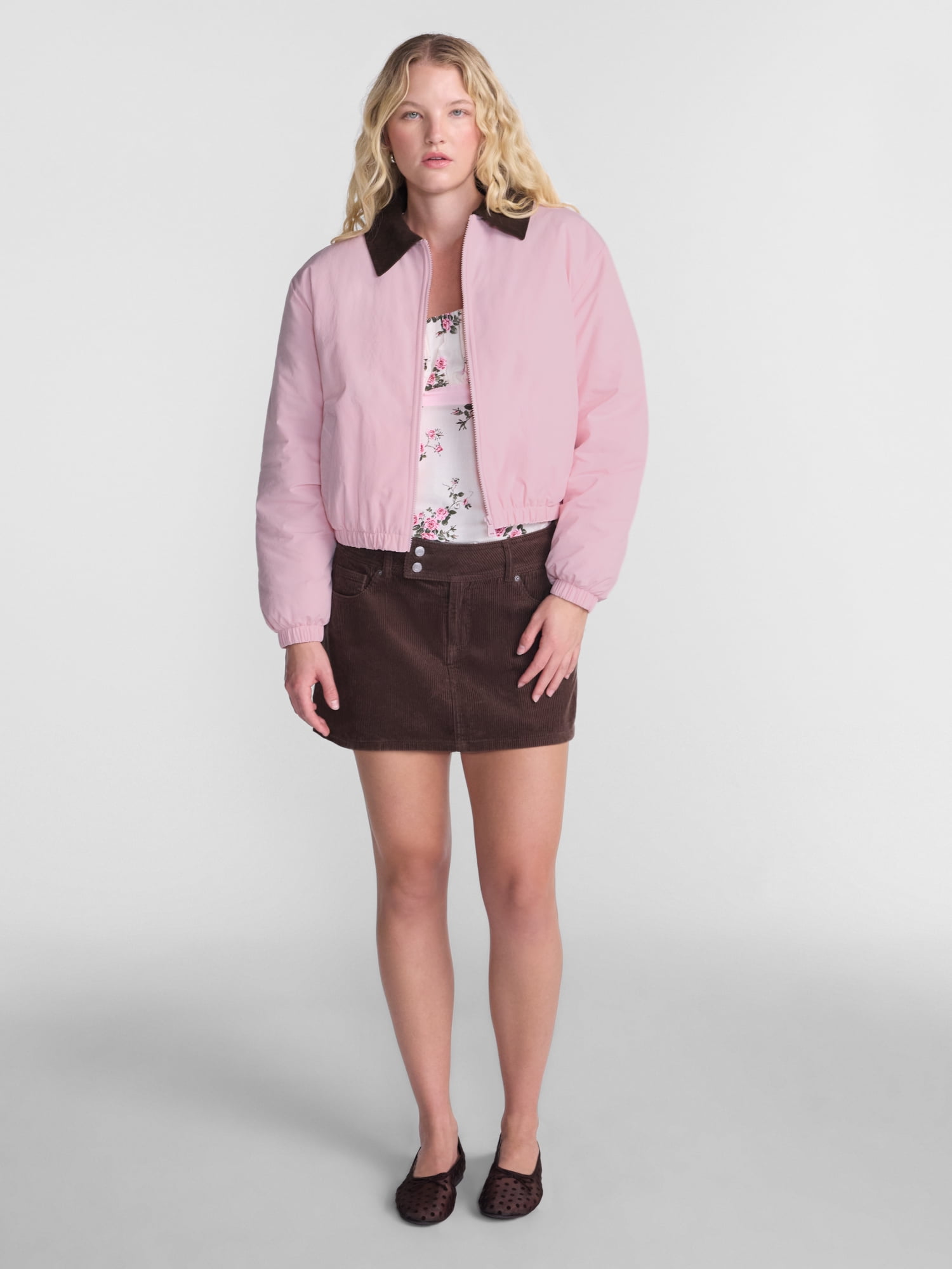 No Boundaries Puffer Barn Jacket, Women's and Women's Plus XXS-4X
