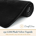 thumbnail image 3 of ComfiTime Bathroom Contour Rugs – 1 inch Thick Memory Foam, 20" x 23" Bath Mat for Toliet, Soft Plush Velvet Top, Non-Slip,Ultra Absorbent, Small, Large & Long Rugs for Bathroom Floor, Black, 3 of 11