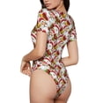 thumbnail image 2 of Balery Santa Claus bells Snowman Body de cuello redondo de manga corta para mujer Tops de manga corta Tops básicos-XX-Large, 2 of 7