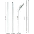 thumbnail image 4 of BambooMN Reusable Stainless Steel Metal Drinking Straws - 8.5" (6 Thin Straight/6 Thick Straight Straws) w/ 2x Cleaning Brushes - 12 Pack, 4 of 5