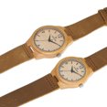 thumbnail image 3 of Reloj de madera de bambú con correa de cuero Movimiento de cuarzo japonés Relojes casuales, regalo para Navidad Año Nuevo, boda, cumpleaños Vhermosa FLD-3853, 3 of 3
