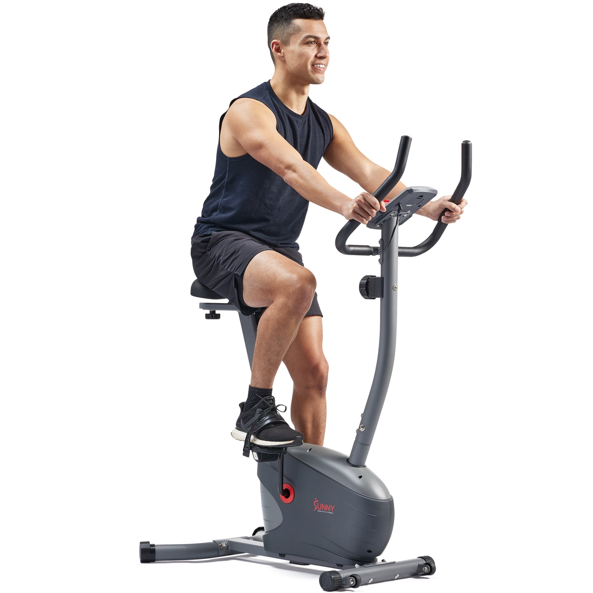 Sunny Health & Fitness Upright Indoor Cycling Bike, Performance Interactive Series w Smart Bluetooth & FREE SunnyFit® App - SF-B220030