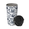 thumbnail image 2 of Honeii Chicken And Fish Print Travel Coffee Mug Insulated Coffee Cup with Leakproof Lid, Coffee Tumbler, Reusable Coffee Cups with Seal Lid, 2 of 8