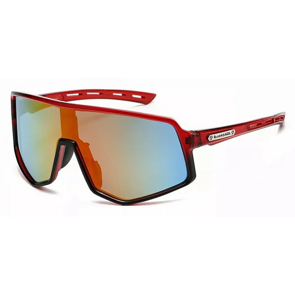 Oversized Large Sports Shield Baseball Cycling Wrap Around Sunglasses Mirror New