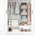 thumbnail image 3 of StorageWorks Foldable Fabric Storage Bin with Double-Open Lid, EX-Large Storage Box with Transparent Window, White, 3 of 7