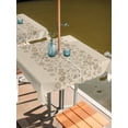 thumbnail image 2 of Outdoor Tablecloth with Umbrella Hole for Patio/Picnic/Party/Camping, Japanese Waterproof Table Cloth Square Cover Washable, Beige Farmhouse Retro Floral Leaf Pattern (54"x 54"), 2 of 8