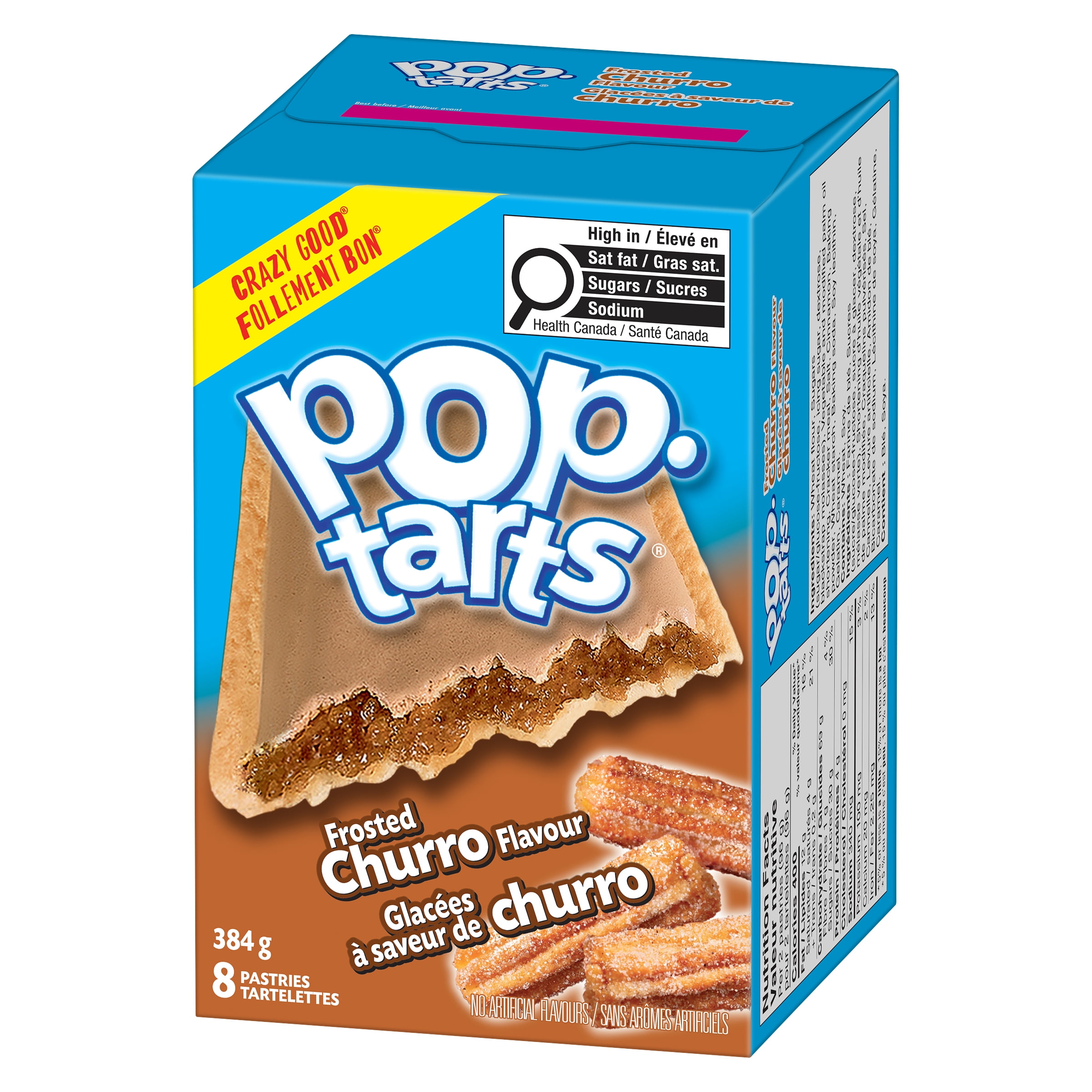 Pop-Tarts® Frosted Churro Flavour Pastries, 384 g, 8 Pastries, PT BRWN SGR CINN PSTRS 8CT 384GMX12
