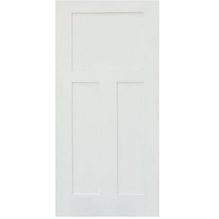 Stile Doors Paneled Solid Manufactured Wood Primed Shaker Three Panel Slab