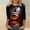 Black plus size halloween top a1, variant on Women Plus Size Halloween Round Neck 3/4 Sleeve Graphic Gothic Tops Casual Pullover Blouses Spooky Outfits for Party Night Costume, Blue L