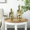 thumbnail image 2 of DecMode 16", 12"H Face Gold Aluminum Vase with Abstract Details, Set of 2, 2 of 14