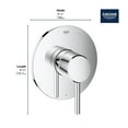 thumbnail image 2 of GROHE 14468000 Concetto Pressure Balance Valve Trim with Cartridge, Starlight Chrome, 2 of 7