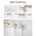 thumbnail image 5 of No Hook Shower Curtain with Snap in Liner, Spring Watercolor Tulip Flowers Beige Texture Hotel Shower Curtains for Bathroom, Washable Shower Curtain Liner Set with Mesh Top Window, 66"x72", 5 of 6