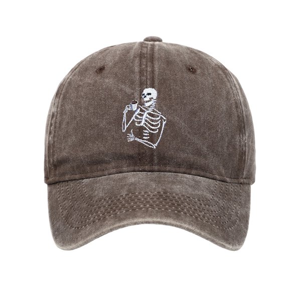 Embroidered Baseball Cap, Washed Cotton Adjustable Dad Hat, Halloween Party Headwear for Casual Fall Everyday Wear