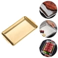 thumbnail image 3 of EeaseCA 1Pc Stainless Steel Oblong Barbecue Pan Practical Dish Plate Sushi Storage Plate, 3 of 8