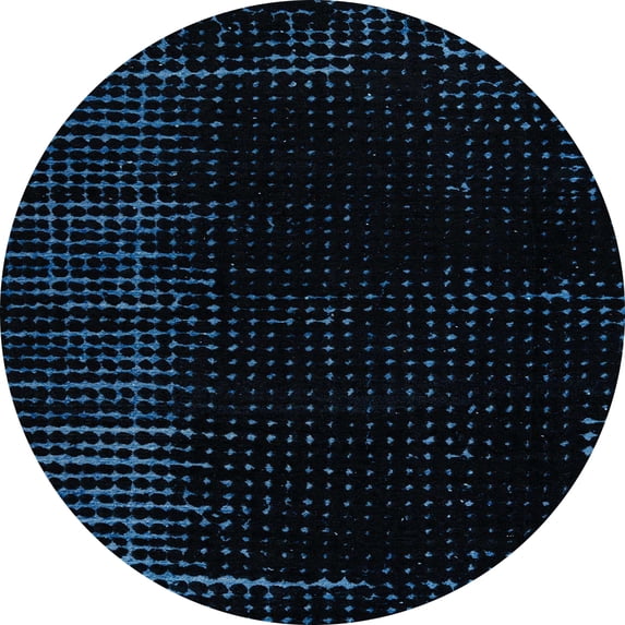 Ahgly Company Indoor Round Abstract Black Abstract Area Rugs, 3' Round