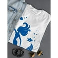 thumbnail image 3 of Mermaid And Fish Outlined T-Shirt Women -SPIdeals Designs, Female Small, 3 of 4