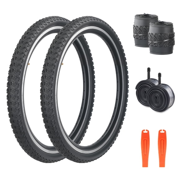 Meghna Bike Tire 20 x 1.95 inch 2 Pack with Inner Tube Anti-Slip Foldable Replacement All Terrains Tire for Folding Bike BMX
