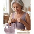 thumbnail image 2 of cltopsku Bras for Seniors, Front Snap Closure Wireless Bra, Breathable Cotton Full Coverage Comfort Bra for Older Women, No Underwire, 2 of 5