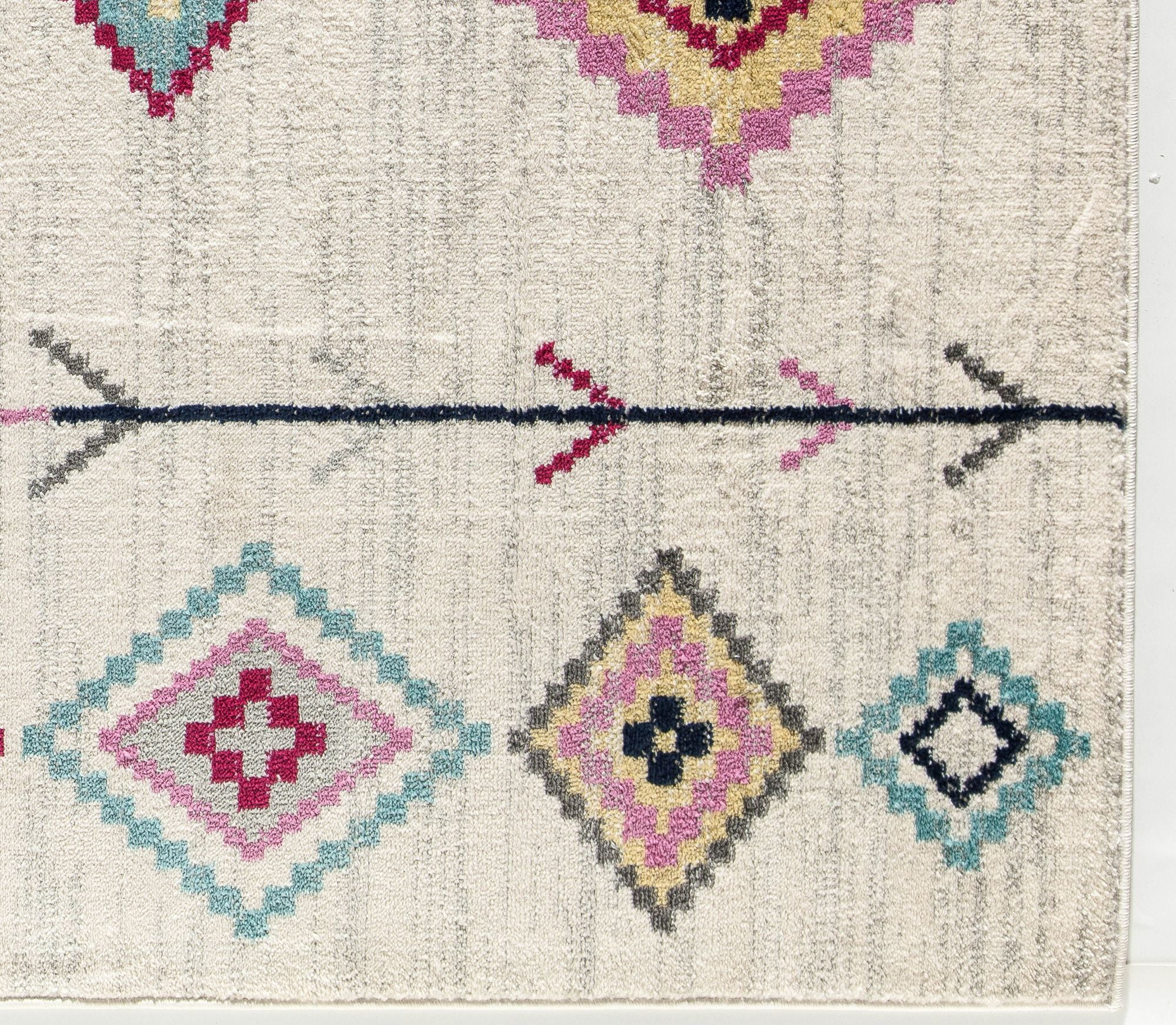 Soleil BR15A Native Ivory Tribal Moroccan ivory Area Rug, 2'x4'