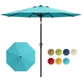 thumbnail image 1 of Pare-soleil Résistant au Vent pour Piscine, Terrasse, Jardin et Cour – Bleu Ciel, Parasol de Patio 9 Pi pour Table Extérieure – Parasol de Marché avec Manivelle et Inclinaison à Bouton-Poussoir, Protection UV Auvent Imperméable, 8 Baleines,, 1 of 7