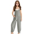thumbnail image 2 of LYHaoo Jumpsuit for Girls Girls Sleeveless Jumpsuit With Adjustable Spaghetti Straps And Side Pockets Casual Summer Romper For Big Kids And Comfortable Pull On Play Outfit,Sizes 11-12 Years, 2 of 6