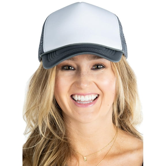 Foam Snapback Trucker Hat - White/Dark Grey