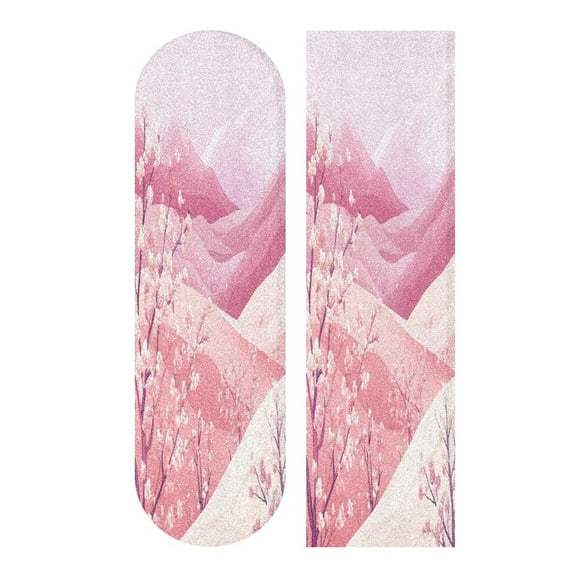 44" x 10" Skateboard Grip Tape Diamond Grit Surface, Heavy-Duty PVC Backing Non Slip Ease to Apply Pink Desert Hills