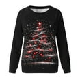 thumbnail image 5 of Women's Christmas Sweatshirt Christmas tree Graphic Print Long Sleeve Crewneck Pullover Loose Casual Holiday Party Ugly Xmas Top, 5 of 6