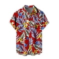 thumbnail image 4 of MELDVDIB Mens Summer Vacation Shirts Button-Up Turn-Down Collar Short Sleeve Tops Tropical Printed Loose Holiday Beach Shirts with Pocket, 4 of 4