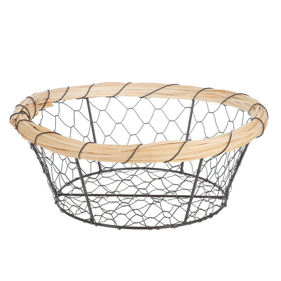 OUNONA Wire Egg Storage Basket 25cm Gathering Fresh Eggs Collecting Basket Chicken Egg Basket Fruits Vegetables Basket For Farmhouse Kitchen Decoration