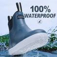 thumbnail image 2 of LAoutun Men's Deck Boots Waterproof Rain Boots Slip On Fishing Boots Ankle Sailing boots Blue, 2 of 6