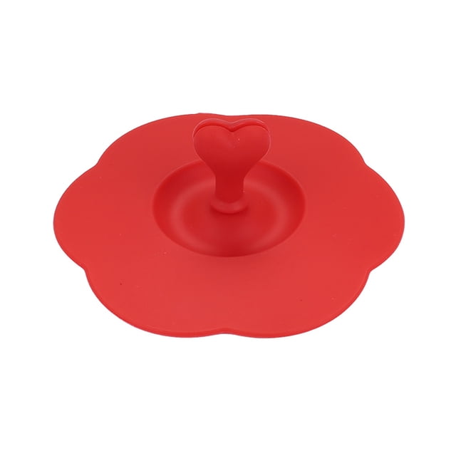Tapa para Taza de Café a Prueba de Fugas con Forma de Corazón, Asa Desmontable, Diseño Hermético, Perfecta para Vasos o Tazas de Té, Ideal para Uso En Casa o En La Oficina, Tamaño de 10 Cm,