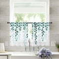 thumbnail image 2 of Teal Ombre Botanical Sheer Curtains 54 Inches Length 2 Panels Set, Window Sheer Curtains for Living Room/Bedroom, Watercolor Pastoral Leaf Light Filtering Rod Pocket Curtain 52'' x 54'' x 2, 2 of 7
