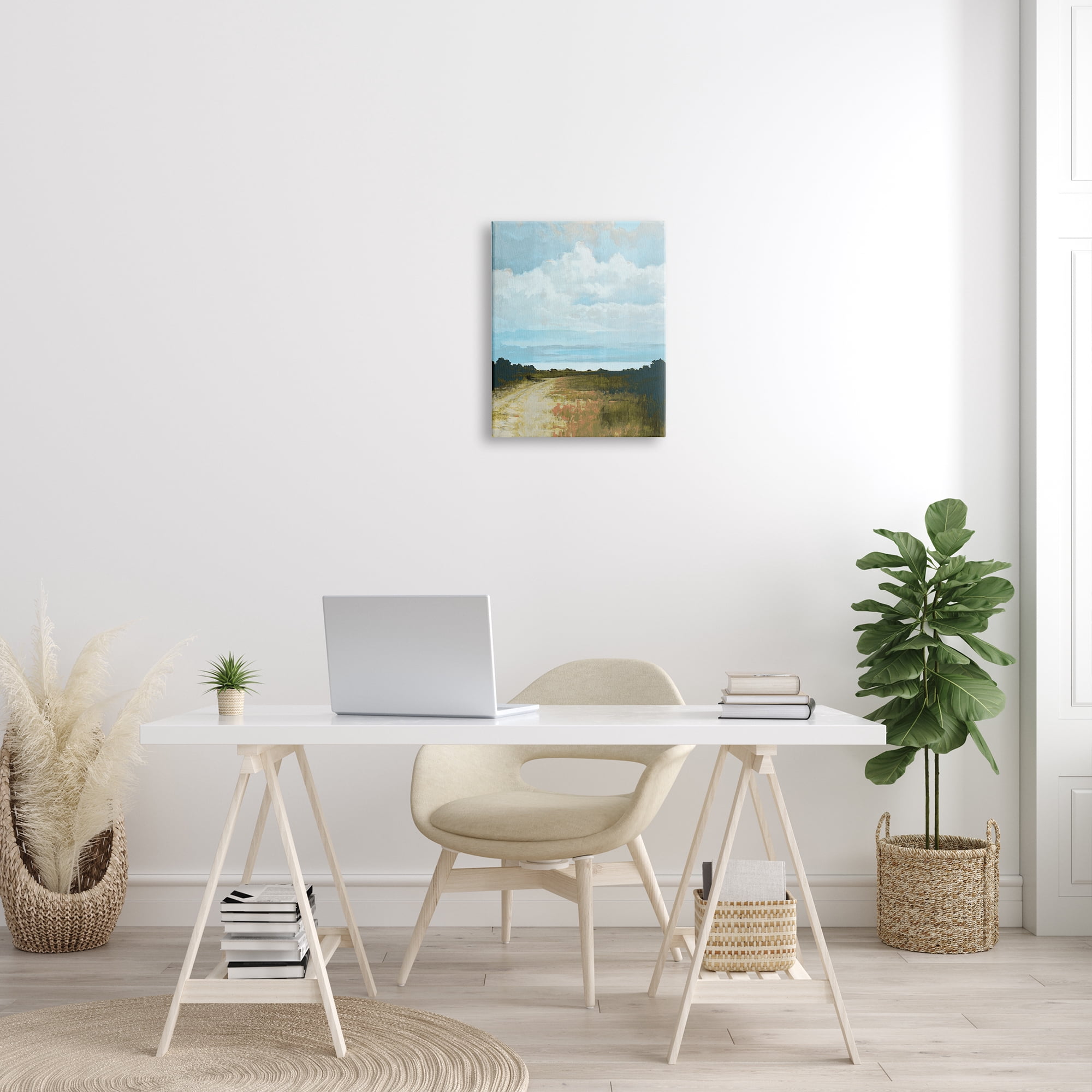 Stupell Industries Atmospheric Blue Clouds Over Rural Country Path Painting Gallery Wrapped Canvas Print Wall Art, Design by Cloverfield & Co.