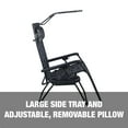 thumbnail image 3 of Bliss Hammocks 33" Wide Zero Gravity Chair W/ Canopy, Drink Tray, & Pillow (Platinum Fern), 3 of 8