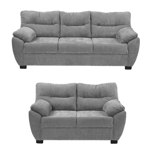 Sala 3-2 TRINITY Monza 2 Piezas (Sofá, Love Seat) Gris Para Sala