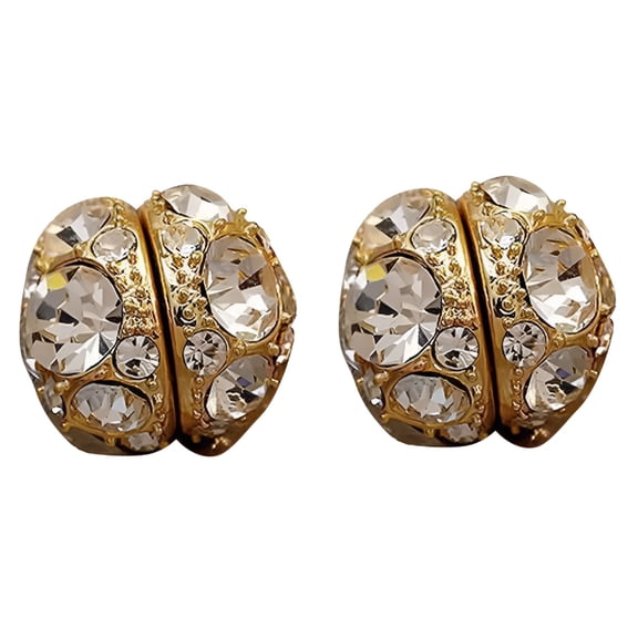 DESIGNICE Magnetic Stud Earring Punk Non Piercing Inlaid Zircon Round Clip on Earrings Statement Jewelry Cartilage Earring Stud