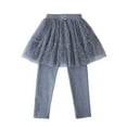 thumbnail image 3 of MKOSPLRT Little Girls Footless Leggings with Tutu Ruffle Twinkle Star Skirt Stretchy Cotton Pantskirt 2-10 Years Kids Skorts, 3 of 8