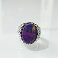 thumbnail image 3 of Purple Copper Turquoise Mans Ring, Natural Copper Turquoise, Silver Jewelry, 925 Silver Ring, Birthday Gift, Heavy Mens Ring, Arabic Design, Ottoman Style Ring, Christmas, Turkey Mens Signet Ring, 3 of 7