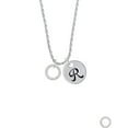 thumbnail image 2 of Delight Jewelry Silvertone Joshua 1:9 Eternity Ring Silvertone Script Initial Disc - R - Charm Necklace, 20"+3", 2 of 4