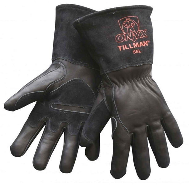 Tillman 55 Onyx Black Top Grain/Split Cowhide MIG Welding Gloves, X