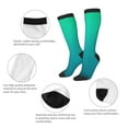 thumbnail image 3 of Gaeub Green Turquoise Teal Printed Design Socks Stretchy High Tube Socks for Men Women Teens , Softball Soccer Socks for Hiking, Sport, 3 of 6