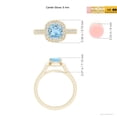 thumbnail image 4 of ANGARA Natural Classic Cushion Aquamarine Ring with Diamond Halo in 14K Yellow Gold for Women (Size-6mm) | March Birthstone, Birthday, Anniversary, Jewelry Gift for Women | Natural Aquamarine Ring, 4 of 8